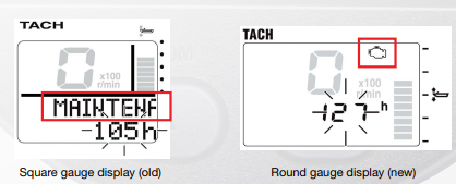 Old and new tachometer gauge displays comparison.