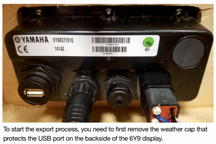 Yamaha device with USB and connector ports.